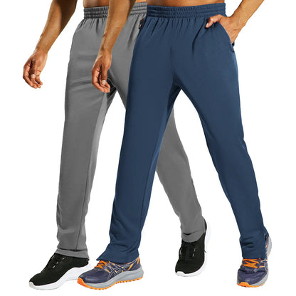 MIER Men’S All-Match Running Sweatpants with Pockets Zipper Ankle, for Running Gym Joggers Training and Workout