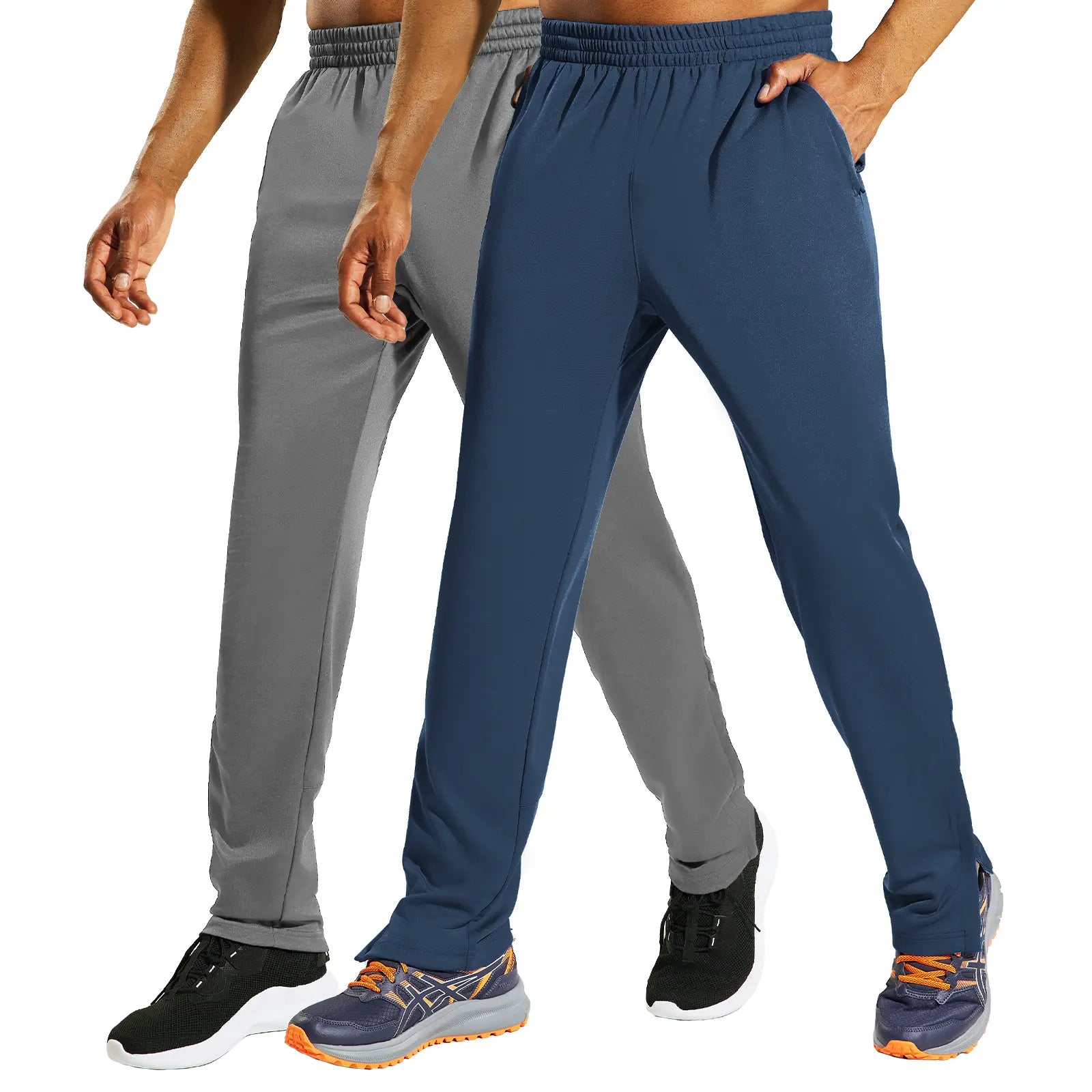 MIER Men’S All-Match Running Sweatpants with Pockets Zipper Ankle, for Running Gym Joggers Training and Workout