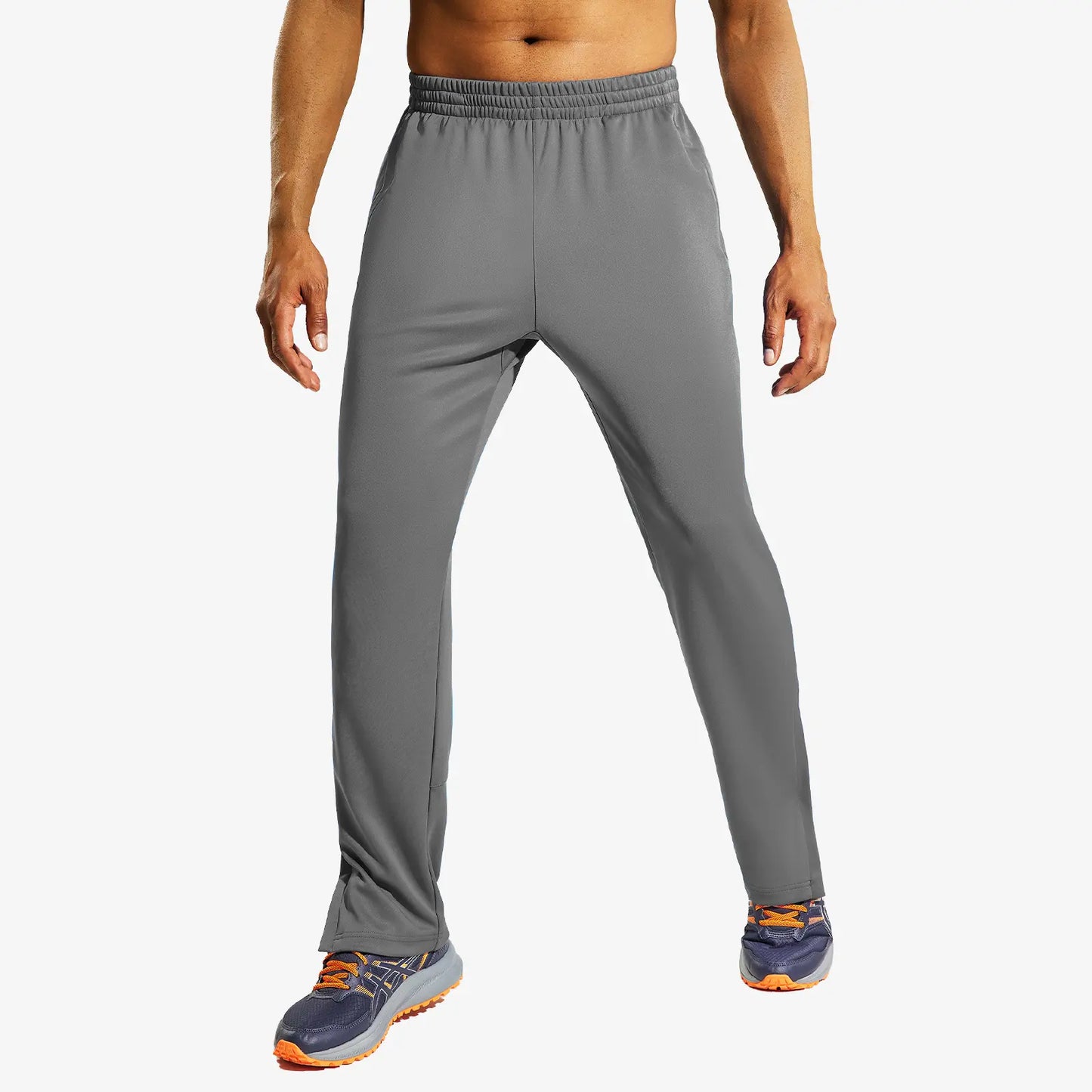 MIER Men’S All-Match Running Sweatpants with Pockets Zipper Ankle, for Running Gym Joggers Training and Workout