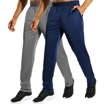 MIER Men’S All-Match Running Sweatpants with Pockets Zipper Ankle, for Running Gym Joggers Training and Workout