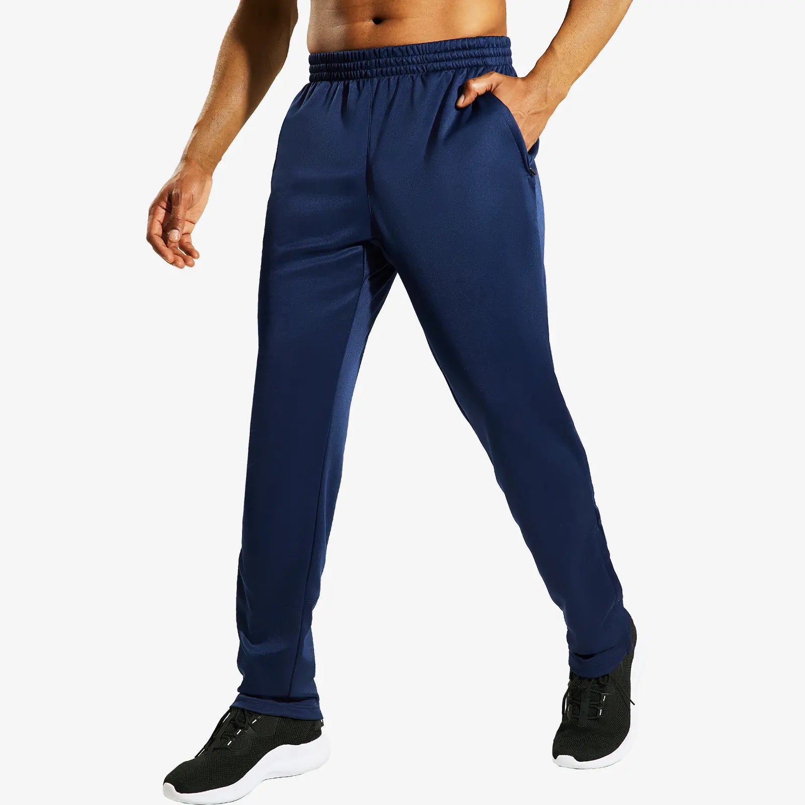MIER Men’S All-Match Running Sweatpants with Pockets Zipper Ankle, for Running Gym Joggers Training and Workout