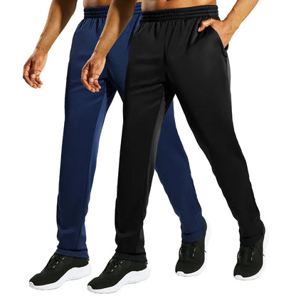 MIER Men’S All-Match Running Sweatpants with Pockets Zipper Ankle, for Running Gym Joggers Training and Workout